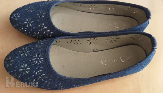 Балетки синие под джинс, р. 36, новые 0