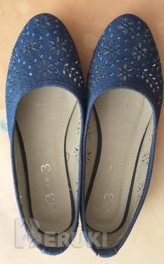 Балетки синие под джинс, р. 36, новые 3