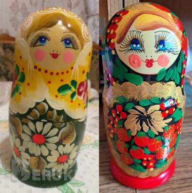 Матрешка-сувенир-2шт, деревянная 0