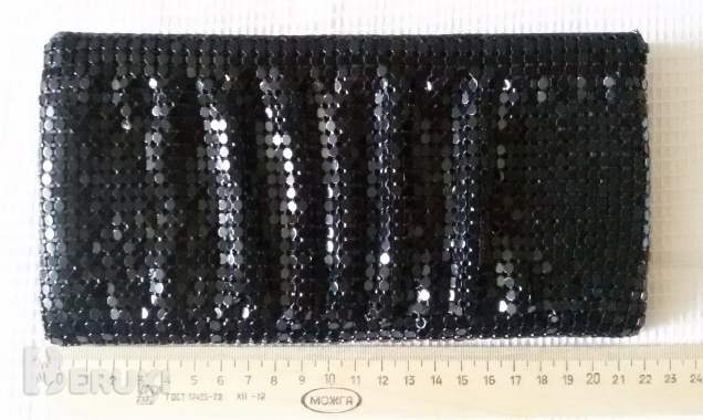 Сумка черная с блестками на замочке, вечерняя, нов 0