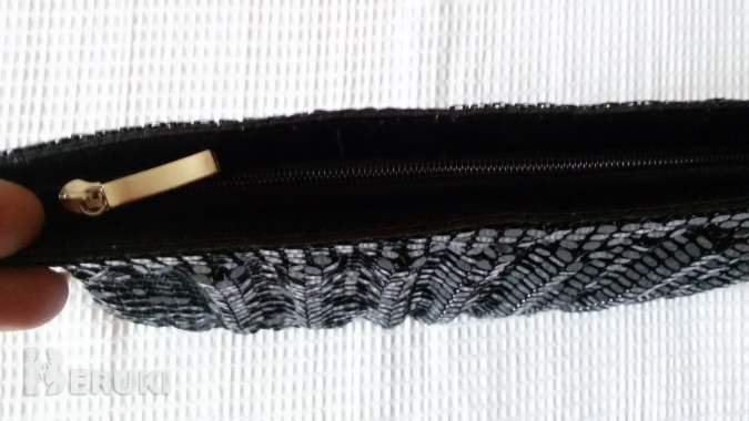 Сумка черная с блестками на замочке, вечерняя, нов 2