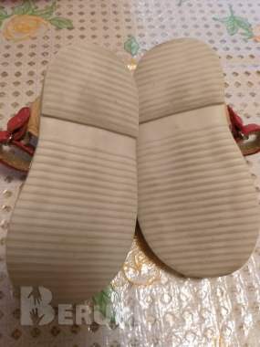 Босоножки красно-желтые, натур. Кожа, р. 21 2