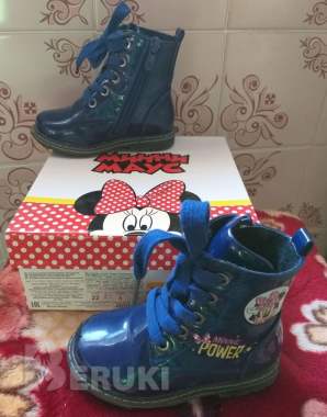 Ботинки-полусапожки ясельные минни маус, р. 22 2