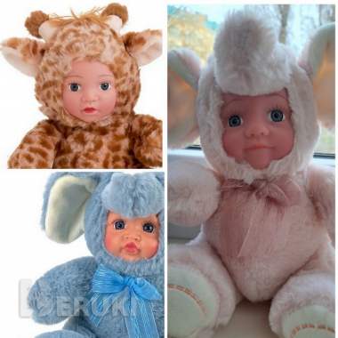 Куклы плюшевые-жирафчик, слоники-3шт 0