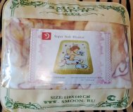 Плед ангелочек новый, желтый, размер 110-143см