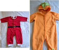 Комбинезоны санта клаус и тыква до 1года, бу-2шт