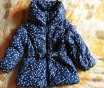 Куртка синяя в горохи с воротником высоким на 2-3г