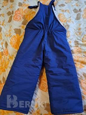 Полукомбинезон синий с иск. Мехом, р. 92-98, б. У 3