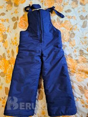 Полукомбинезон синий с иск. Мехом, р. 92-98, б. У 5
