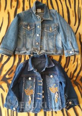 Куртки джинсовые на девочку, р. 92-98-2шт, б. У, сос 0