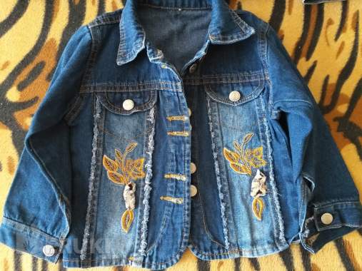 Куртки джинсовые на девочку, р. 92-98-2шт, б. У, сос 1
