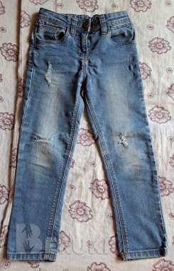 Джинсы синие на девочку 4-5лет (р. 104-110см), б. У