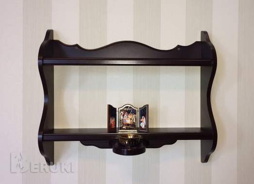 Полка для икон прямая с отверстием для лампады 0