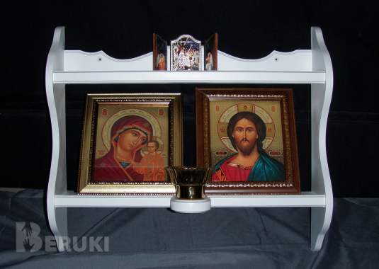 Полка для икон прямая с отверстием для лампады 5