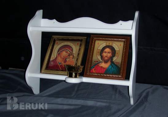 Полка для икон прямая с отверстием для лампады 6