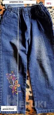 Джинсы синие на девочку 3-4лет (98-104см), б. У 2