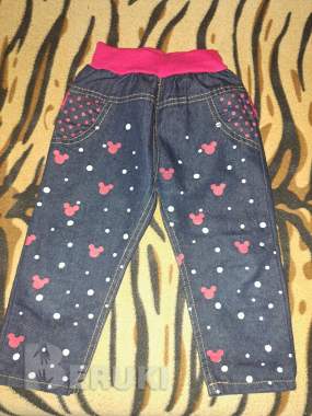 Брюки синие с микки маусом на 2года (р. 86-92), б. У 0
