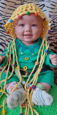 Панамка вязанная с косичками на 4-5лет (р. 50-54) 0