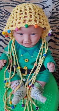 Панамка вязанная с косичками на 4-5лет (р. 50-54) 1