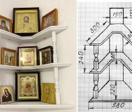 Полка для икон угловая 2709