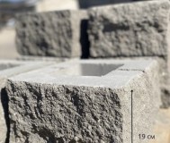 Блок столбовой, декоративный, ломанный 30х30х19