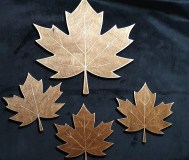 Подарочный набор подставок (коастер) из дерева кленовые лист.
