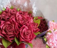 Акция букет роз из атласных лент