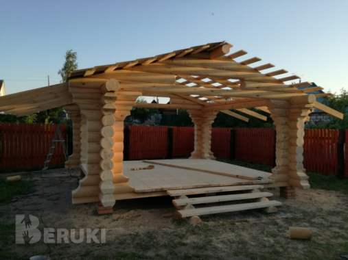 Сруб дома, бани, беседки из оцилиндрованного бревна 0