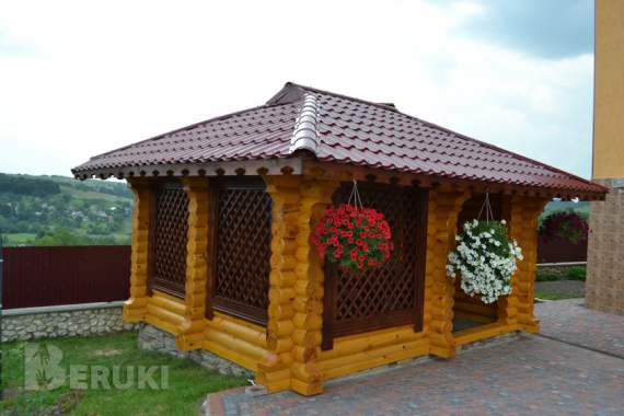 Сруб дома, бани, беседки из оцилиндрованного бревна 1