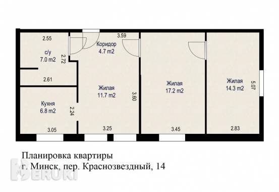 3-х комнатная квартира в сталинке по пер. Краснозвездный, 14 18