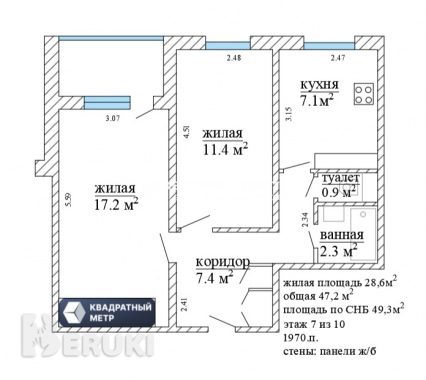 Продам 2-комнатную квартиру, ул. Притыцкого, 78 23