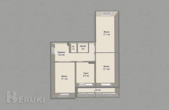 Продам 3-комнатную квартиру ул. Радужная, 9 1