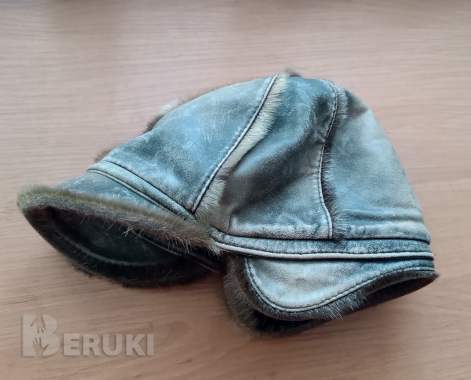 Шапка натуральная кожа утепленная. Сезон зима. 1