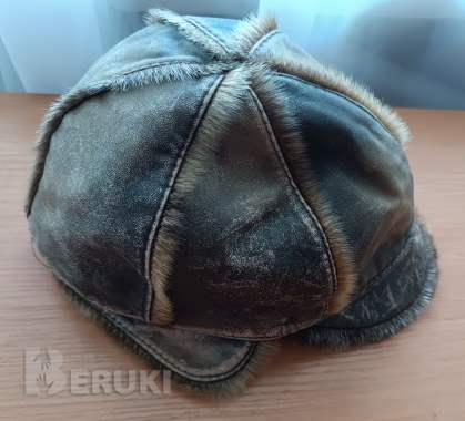 Шапка натуральная кожа утепленная. Сезон зима. 3