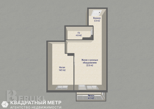 Продается современная, светлая 2 комнатная квартира (евродвушка) в жк разинский 11