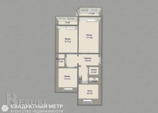 Продается 3-комнатная квартира 18