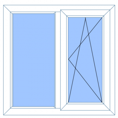 Окно распашное ПВХ 1000*1000