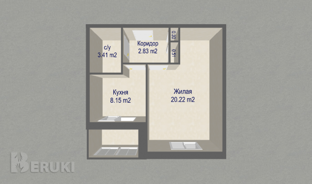 Продам 1-комнатную квартиру 1