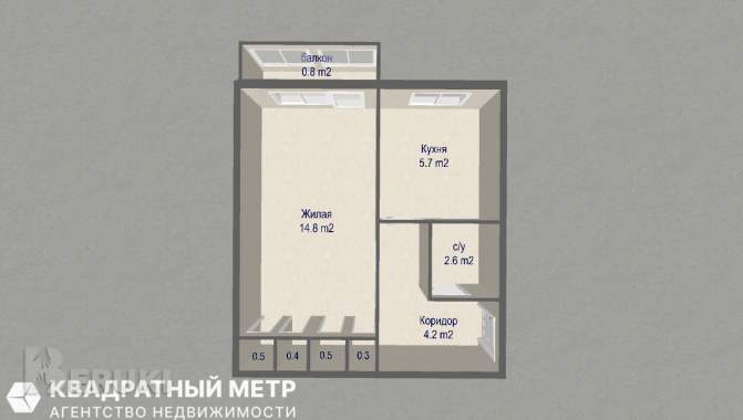Продам 1-комнатную квартиру 20