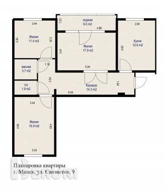 Эксклюзивная 3-комнатная квартира с авторским ремонтом в престижном тихом районе 23