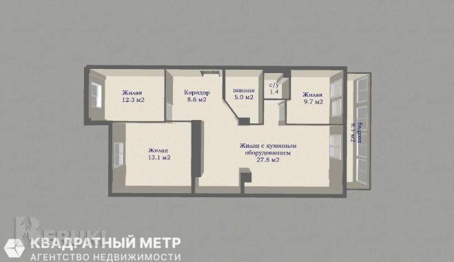 Продам 3-комнатную квартиру 33