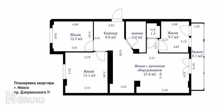 Продам 3-комнатную квартиру 34