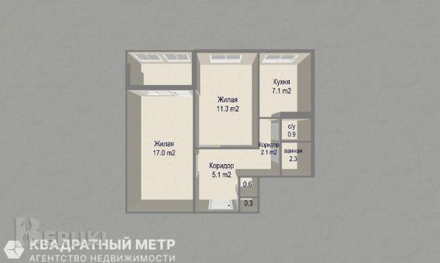 Продается 2-к. Квартира в отличном месте, с ремонтом 30