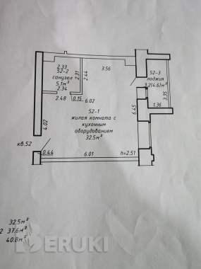 1комнатная / 40,8 м2/1/10 этаж 5