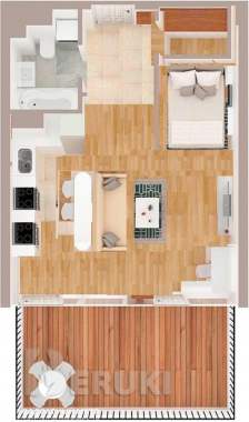 Продается 1комнатная квартира с террасой 3