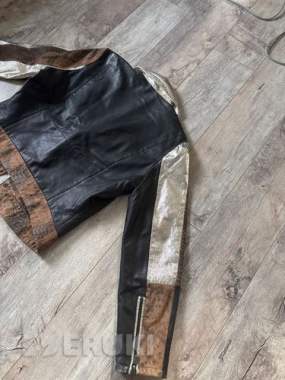 Стильная комбинированная кожаная куртка torras 2