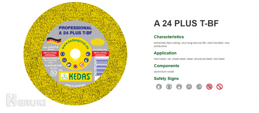 Отрезной круг по металлу kedas 0