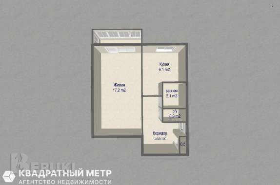 Продается однокомнатная квартира 8