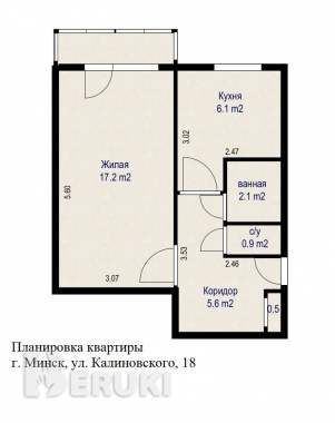 Продается однокомнатная квартира 9