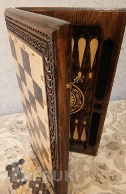 Подарочный набор hарды и шахматы ручной работы 7